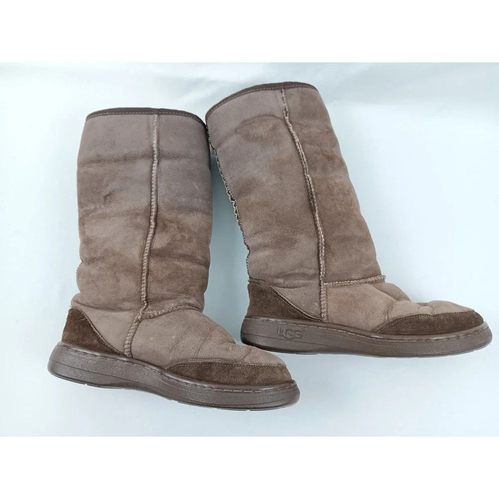UGG Australia‎ Ultimate Tall Tasman Women's Brown Suede Sheepskin Boots Size 8